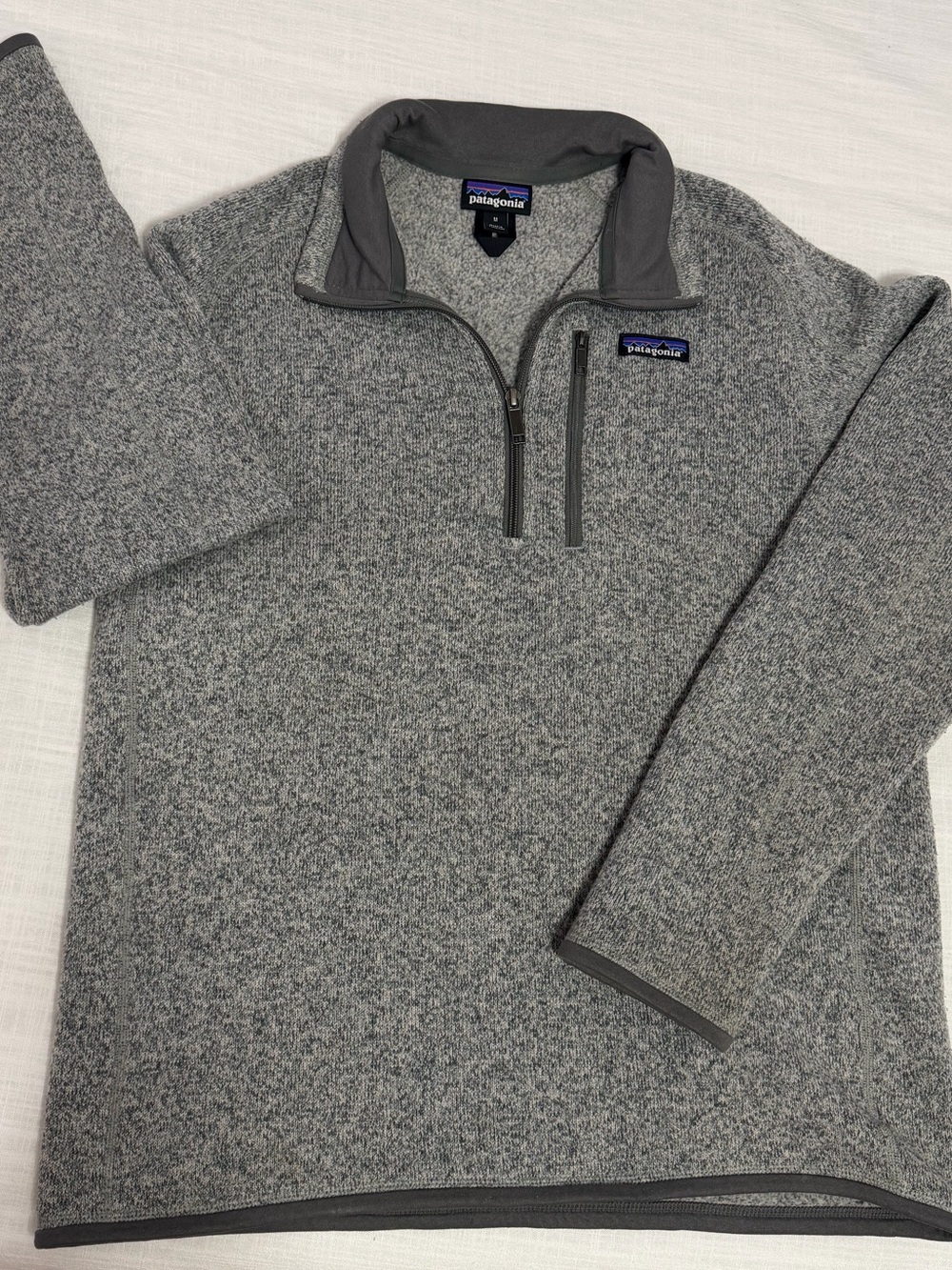 Patagonia Men's Gray Quarter Zip Fleece Pullover